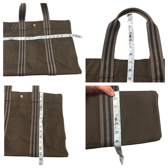 HERMÈS Large Canvas Fourre Tout Striped
Shoulder Tote Bag - Picture 16 of 16